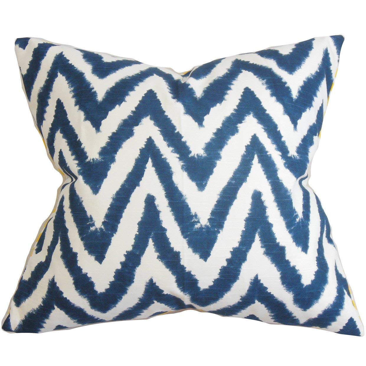The Pillow Collection Kingspear Zigzag Navy Blue Down Filled Throw