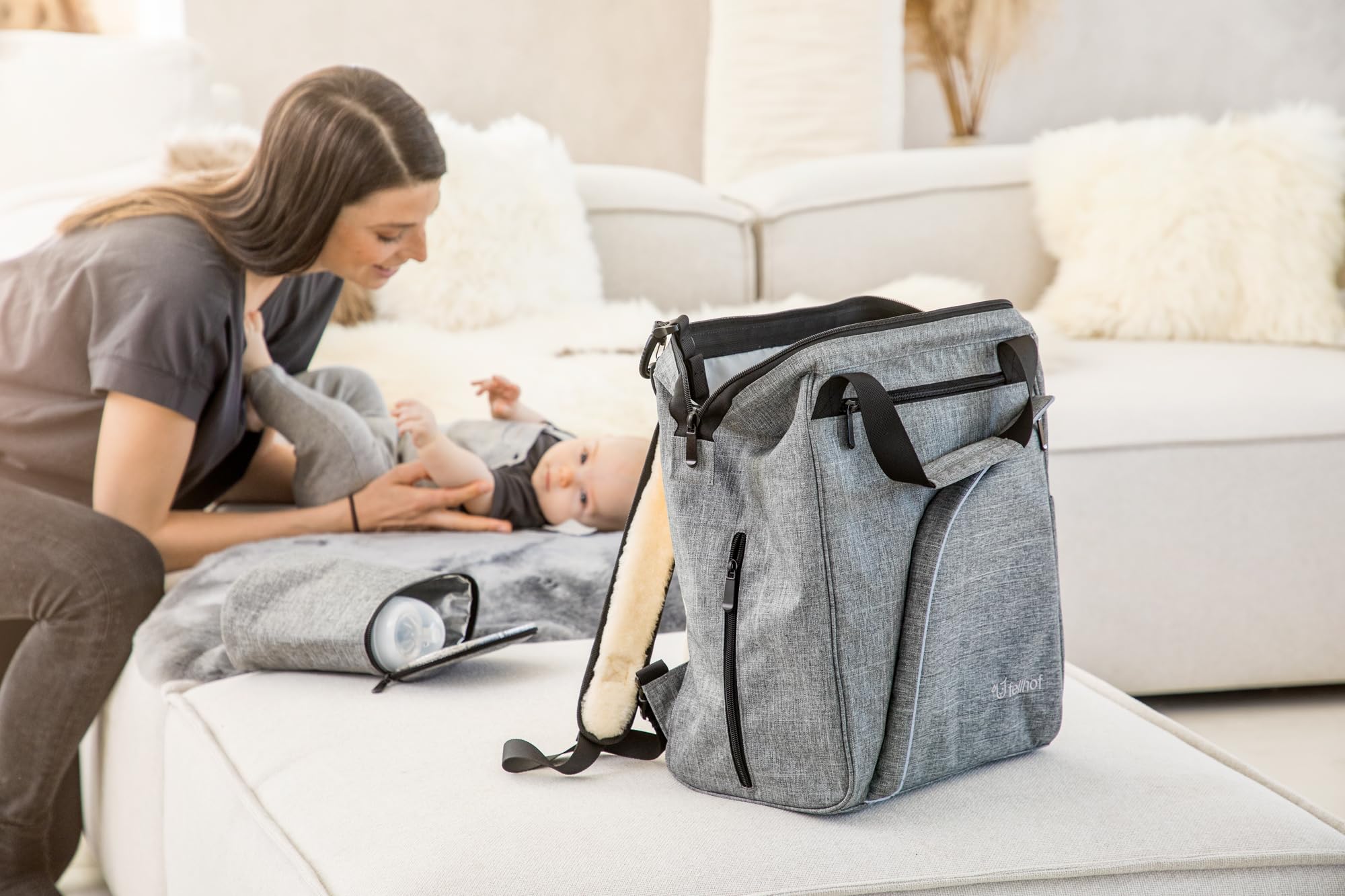 Baby-Lammfell geschoren 80-90 cm grau