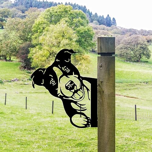 Miniatura 3 de Arte de metal para perro que mira de granja, decoración de valla de jardín, decoración de pared para colgar en el patio trasero, decoración de pared