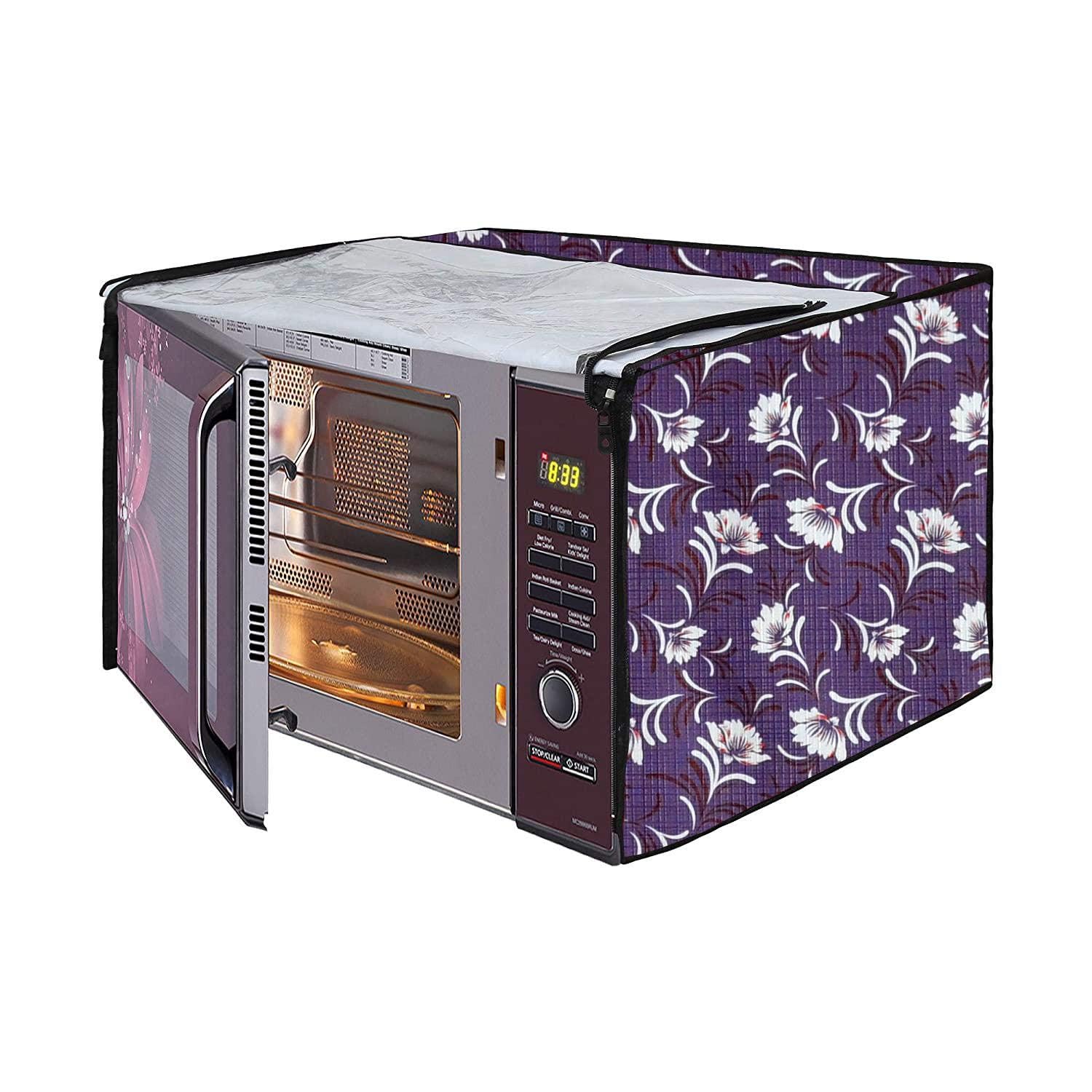 Microwave Oven Cover for LG 21 Litre Convection Waterproof & Dustproof PVC | Heat Resistant, Stainproof & Washable | Decorative Kitchen Appliance Cover (49 cm X 43 cm X 29 cm) pr9