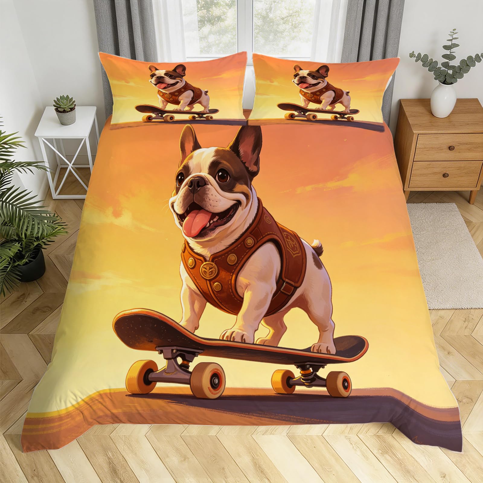 Funda Nordica Cama 135/150 Pug 3D Ropa de Cama 220x240 Funda Nórdica 3 Piezas Animales Adorables Funda de Edredon de Suave con Cremallera y 2 Fundas de Almohada J.329