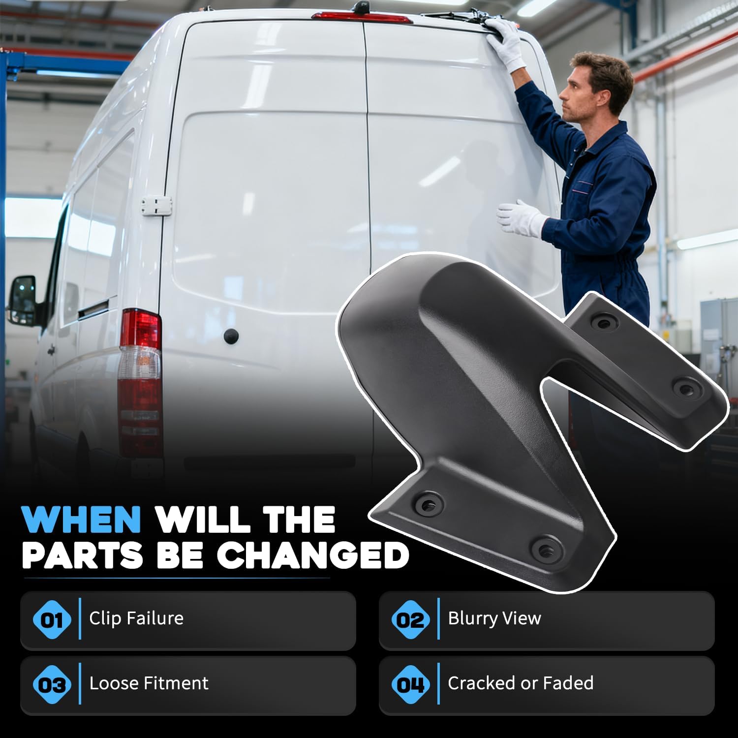 A907820120 Rear Roof Camera Housing for Mercedes-Benz Sprinter 1500 2500 3500 (2019-2023 W907 W910 Chassis), Frosted Rear View Camera Cover Shell, Replaces 907-820-40-01 Not for Older W906