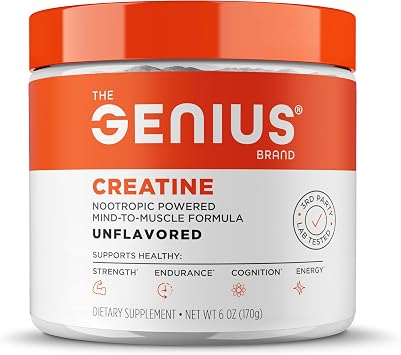 Genius Creatine Powder, Unflavored, 25 Servings