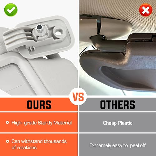 Miniatura 5 de YOUXMOTO Visera solar derecha del lado del pasajero para Mazda 3 2010 2011 2012 2013 gris, reemplaza # BBM2-69-320C-75, con espejo de tocador