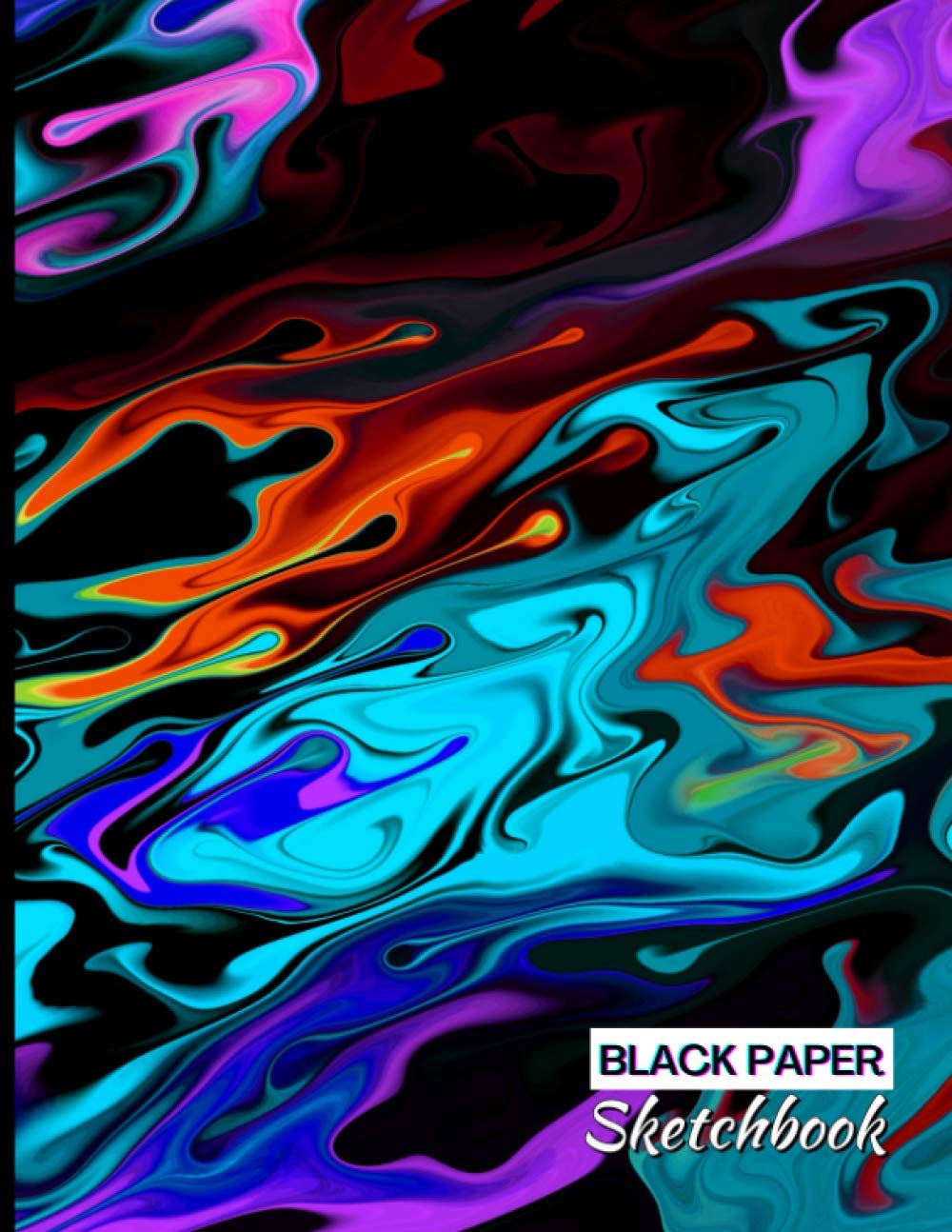Black Paper Sketchbook: Blank black sketchbook large size 8.5x11, 130 white pages for painting, sketching, drawing, lettering, doodling with gel pens, ... Journal for kids or adult. Large format.