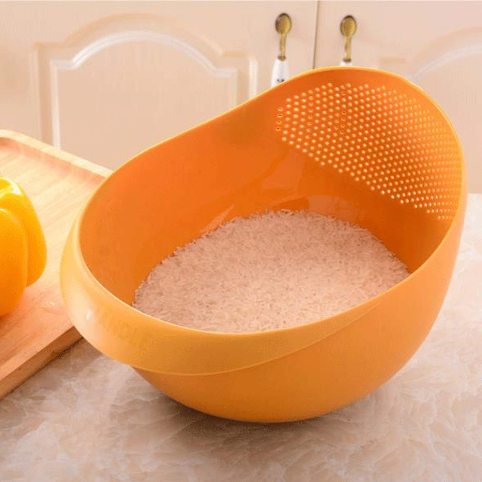 Cesta de colador Columnía de lavado de arroz/canasta Baneta de lavado de plástico grande y grueso for lavar frutas verduras Cestas de almacenamiento de fideos Placa de fruta Cesta de colador de cocina