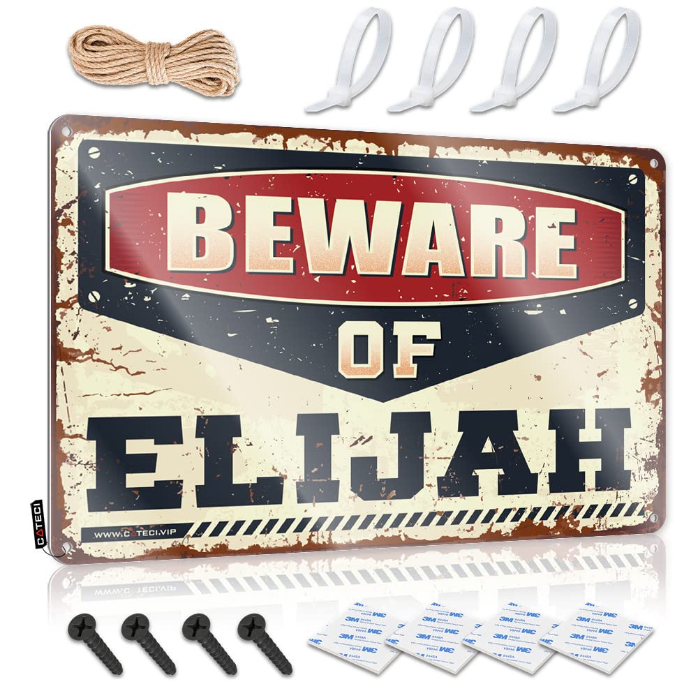 Farmhouse Signs Aesthetic Ready To Hang - Beware Of Elijah Fun For Gate(30X40CM)