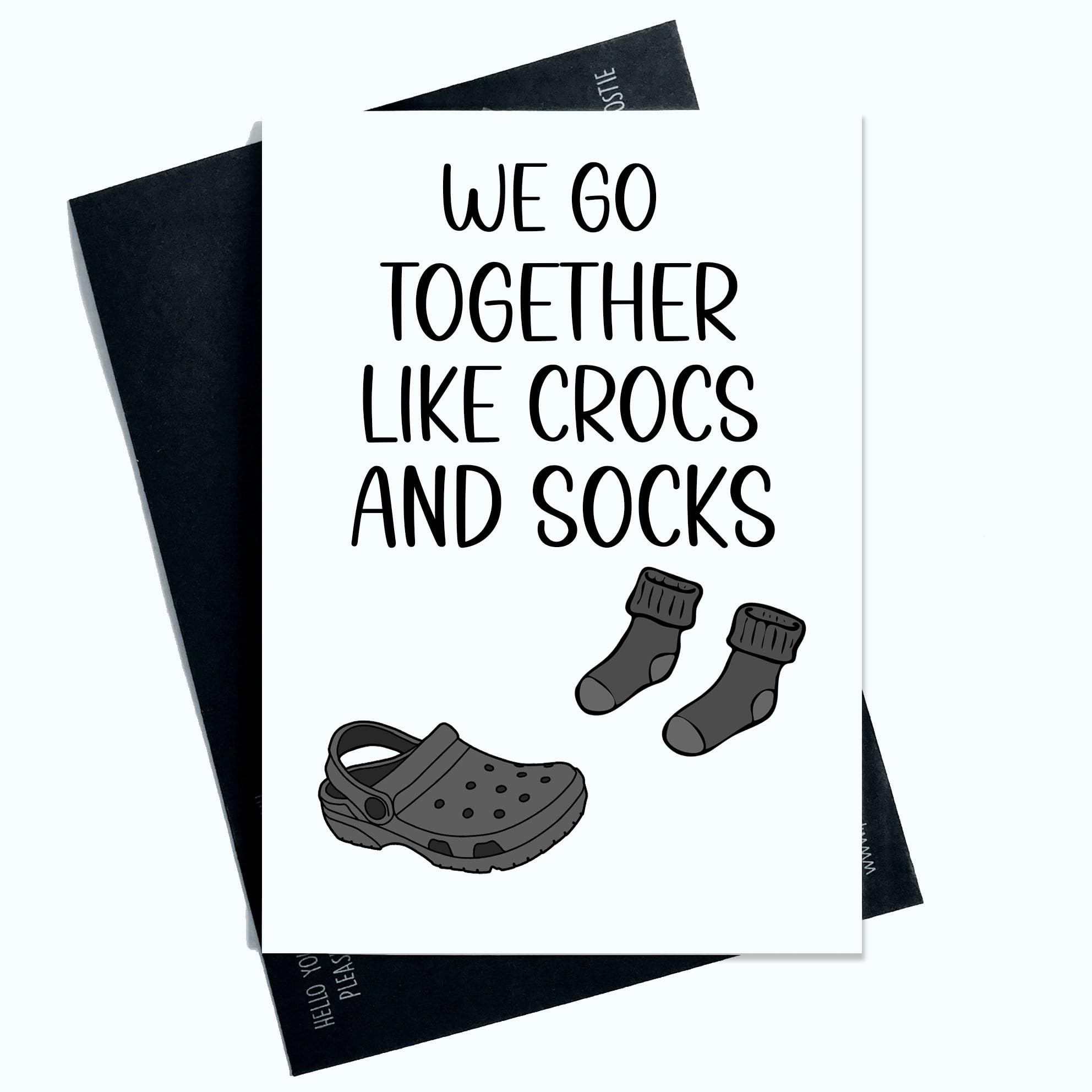 Peachy Antics Funny Birthday Card We Go Together Like Crocs And Socks Funny Joke Card For Him For Her Valentine's Day Card AP119