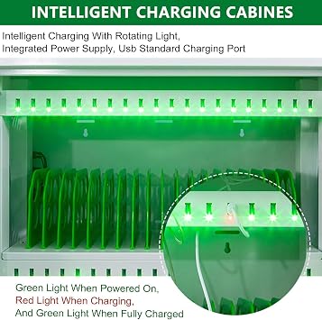 Tablet Charging Cabinet Cell Phone Charging Stations 30/40/50 Slots Cellphone Charging Station W/Wheels & Combination Lock,Rechargeable Phones Locker,50-Mobilephone