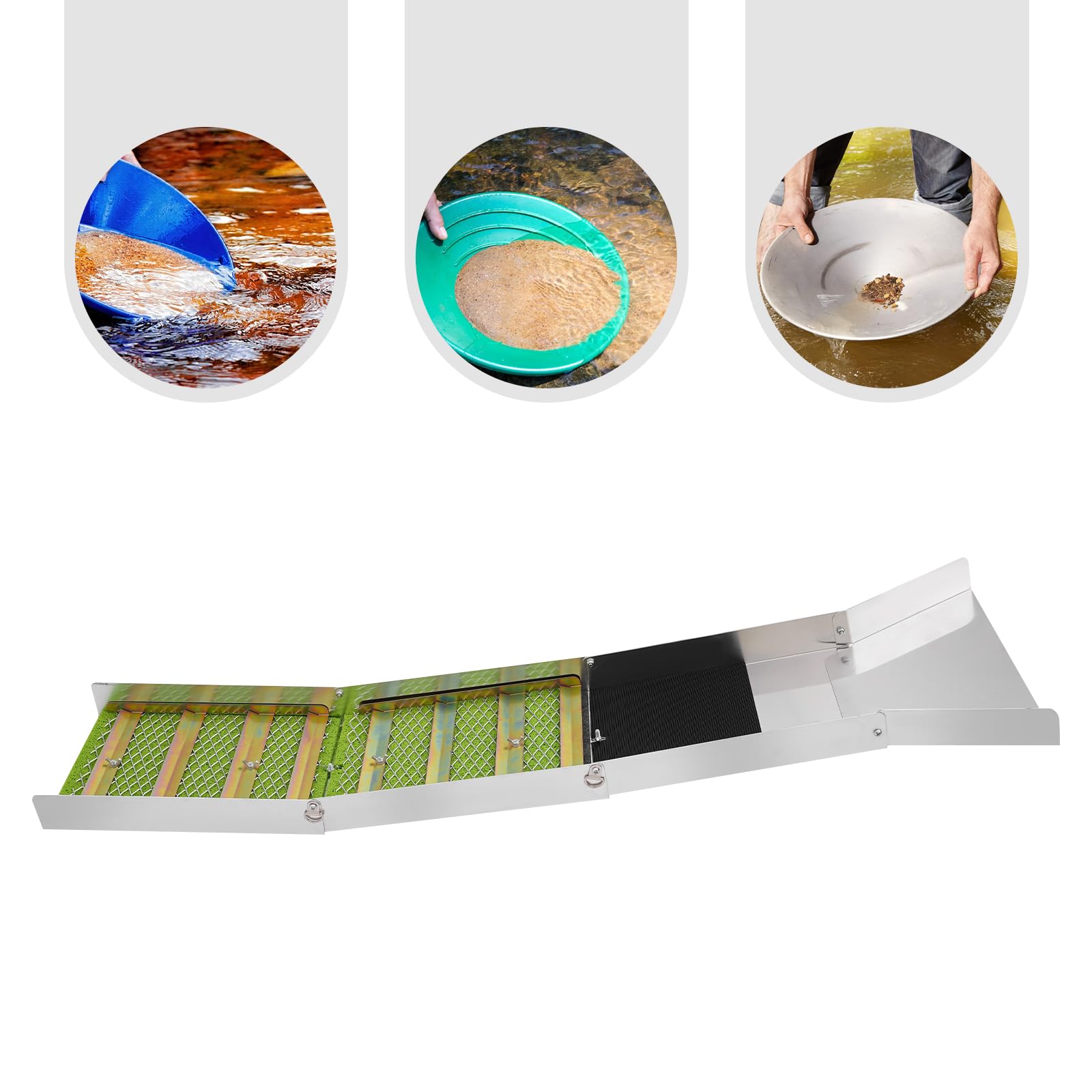 Cuve D'orpaillage Pliable En Alu, Tamis 4 Couches Pour Tri Efficace