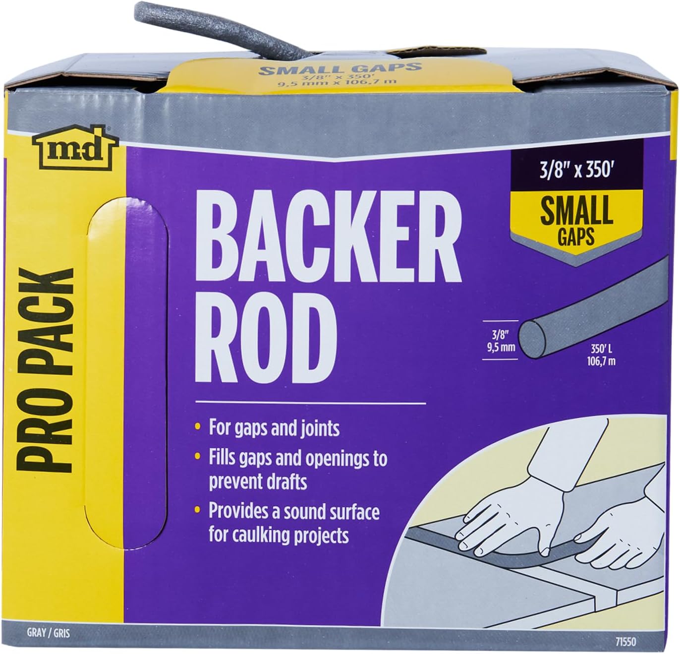 Sashco30501 PreCaulking Filler Rope Backer Rod, 1/2Inch x 100Feet, Grey Adhesive Caulk