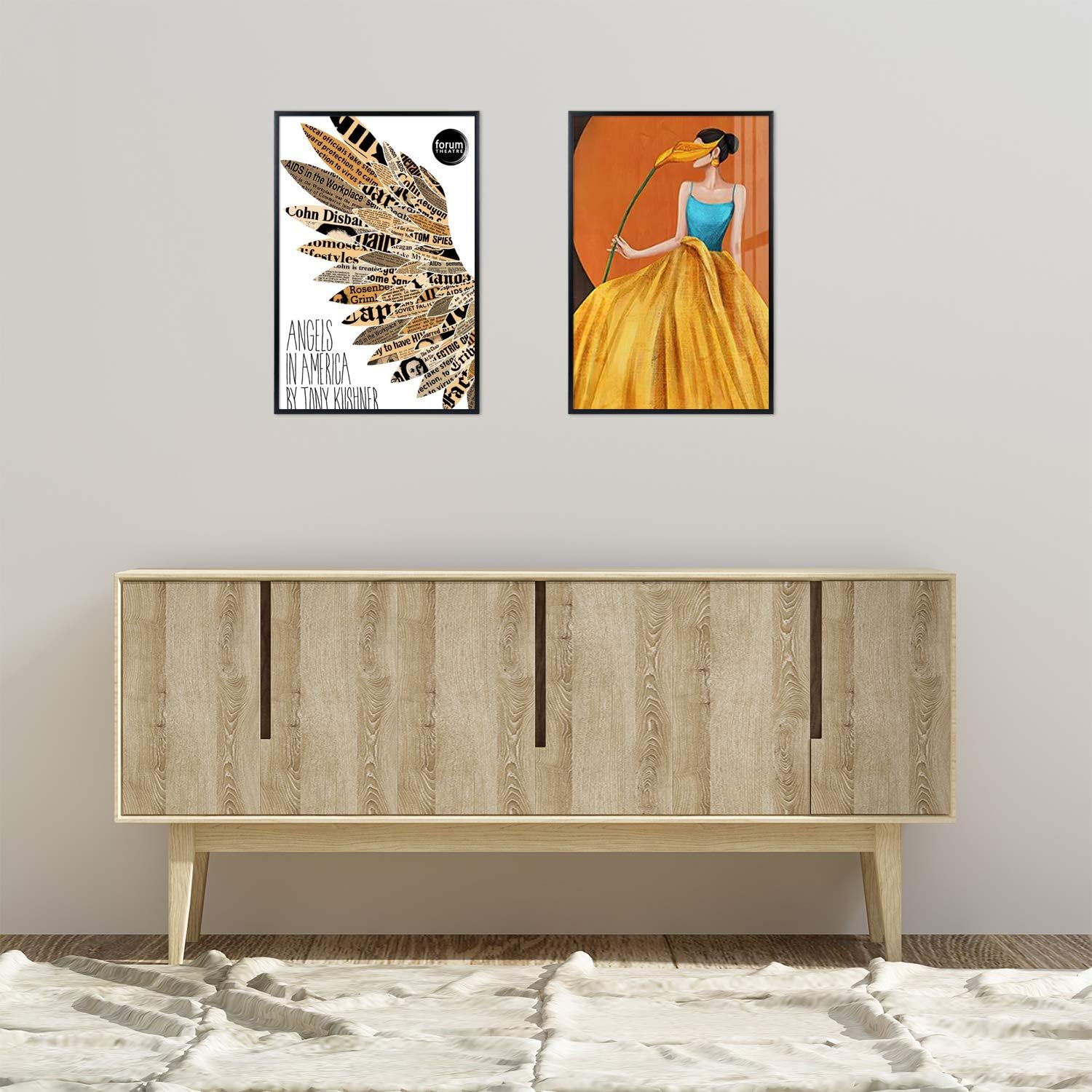 Golden State Art, 12x18 Aluminum Poster Frame Black, Metal Picture Frames 12 x 18 for Horizontal or Vertical Wall Mount, Acrylic Front Gallery Artwork Thin Frame, 2 Pack