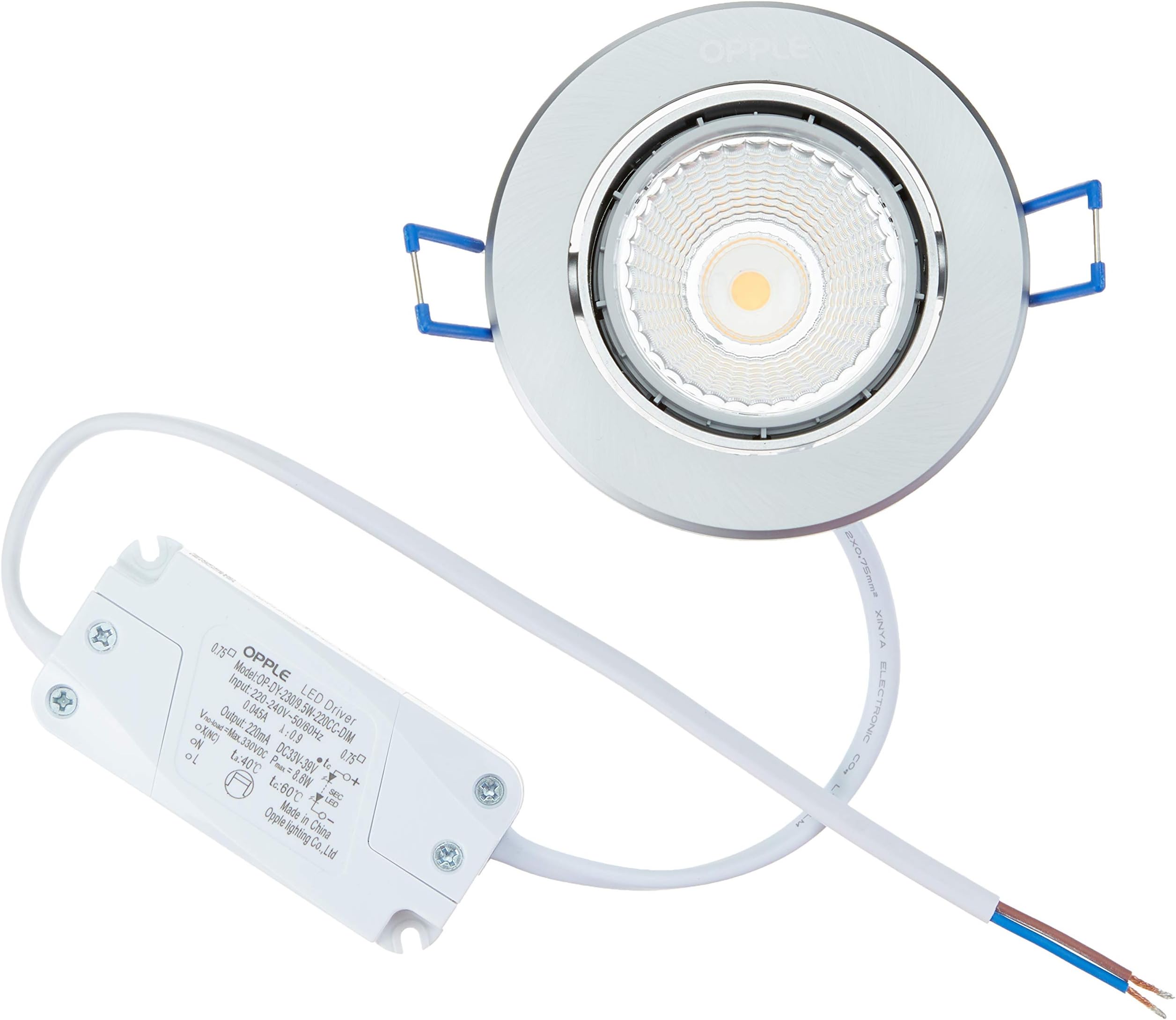 OPPLE Lighting 140044104 Indoor 9.5 W Grey Ceiling Lighting – Lamp (Internal, AC, Grey, Transparent, Aluminium, Plastic, IP20)