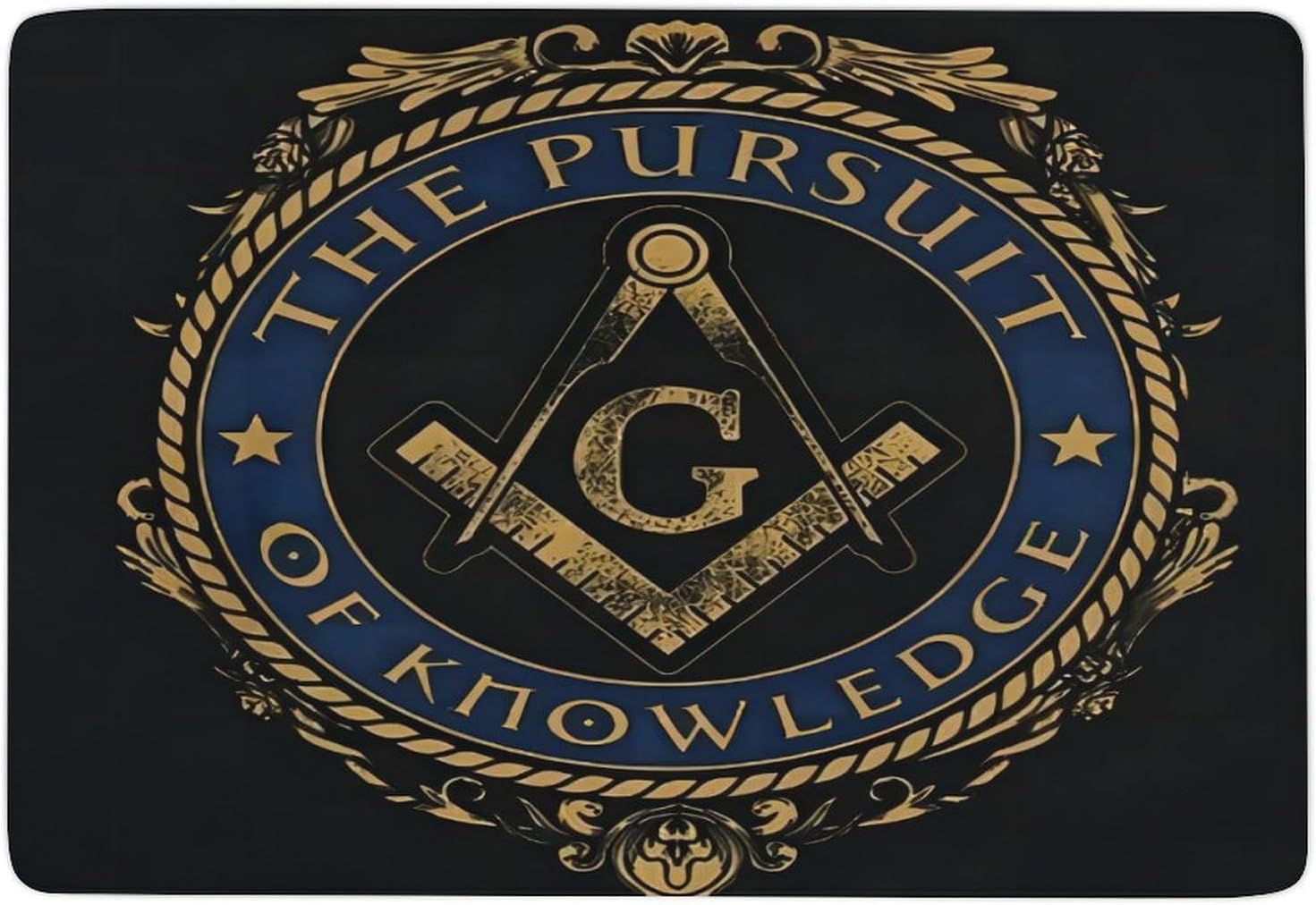 Masonic Symbols Freemasonry Ultra Soft Non-Slip Area Rugs Indoor Throw Area Rug Short Flannel Carpet for Living Room Bedroom Dining Room