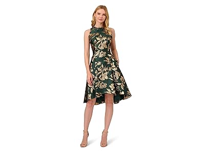 Adrianna Papell Printed Jacquard High-Low Hem Party Dress Women