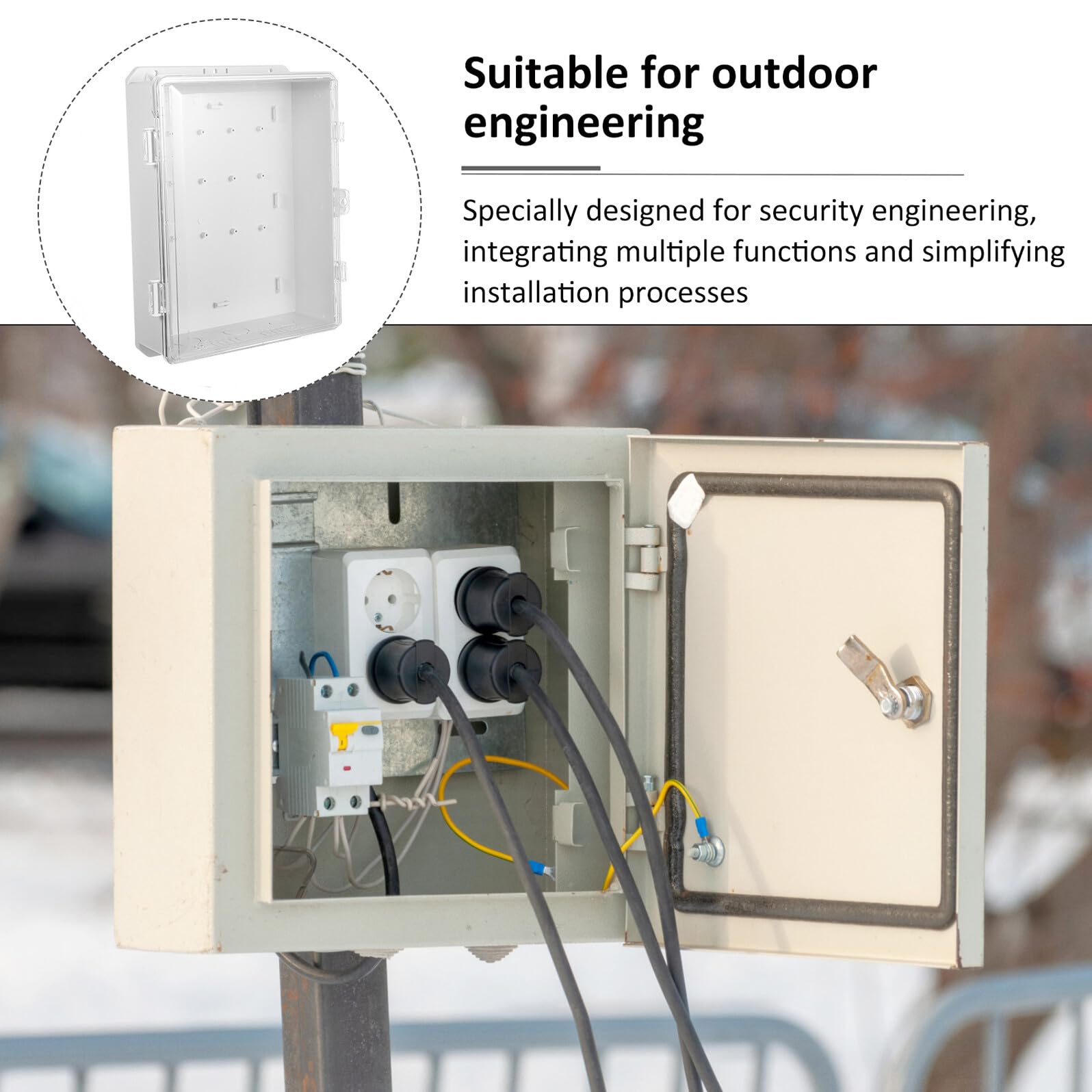 Elektrobox aus Kunststoff mit Transparentem Deckel Wetterfestes Gehäuse für Außenbereich Kompatibel mit Luftstromschaltern für Elektroinstallationen