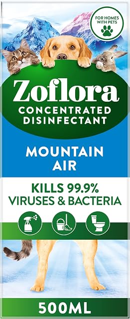 Zoflora Fresh Home, Mountain Air 500ml, Concentrated 3-in-1 Multipurpose Disinfectant Kills 99.9% of Bacteria & Viruses