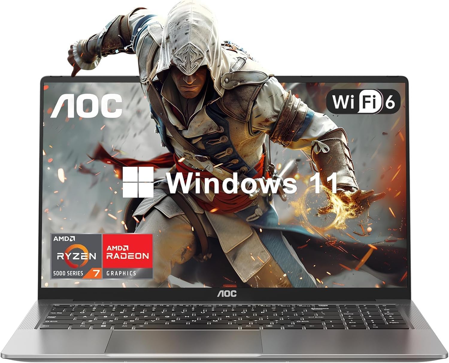 2026 Gaming Laptop with AMD Ryzen 7 5700U Processor(8C/16T, Up to 4.3GHz), 16.1“ FHD Display Laptop Computer with Backlit Keyboard, 16GB RAM 512GB NVMe SSD, WiFi-6, HDMI, USB3.2, Type-C, 53Wh Battery
