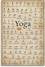 Retro Poster Yoga Poster XJZYoga Poses Poster Decorative Painting Canvas Wall Posters and Art Picture Print Modern Family Bedroom Decor Posters 16x24inch(40x60cm)