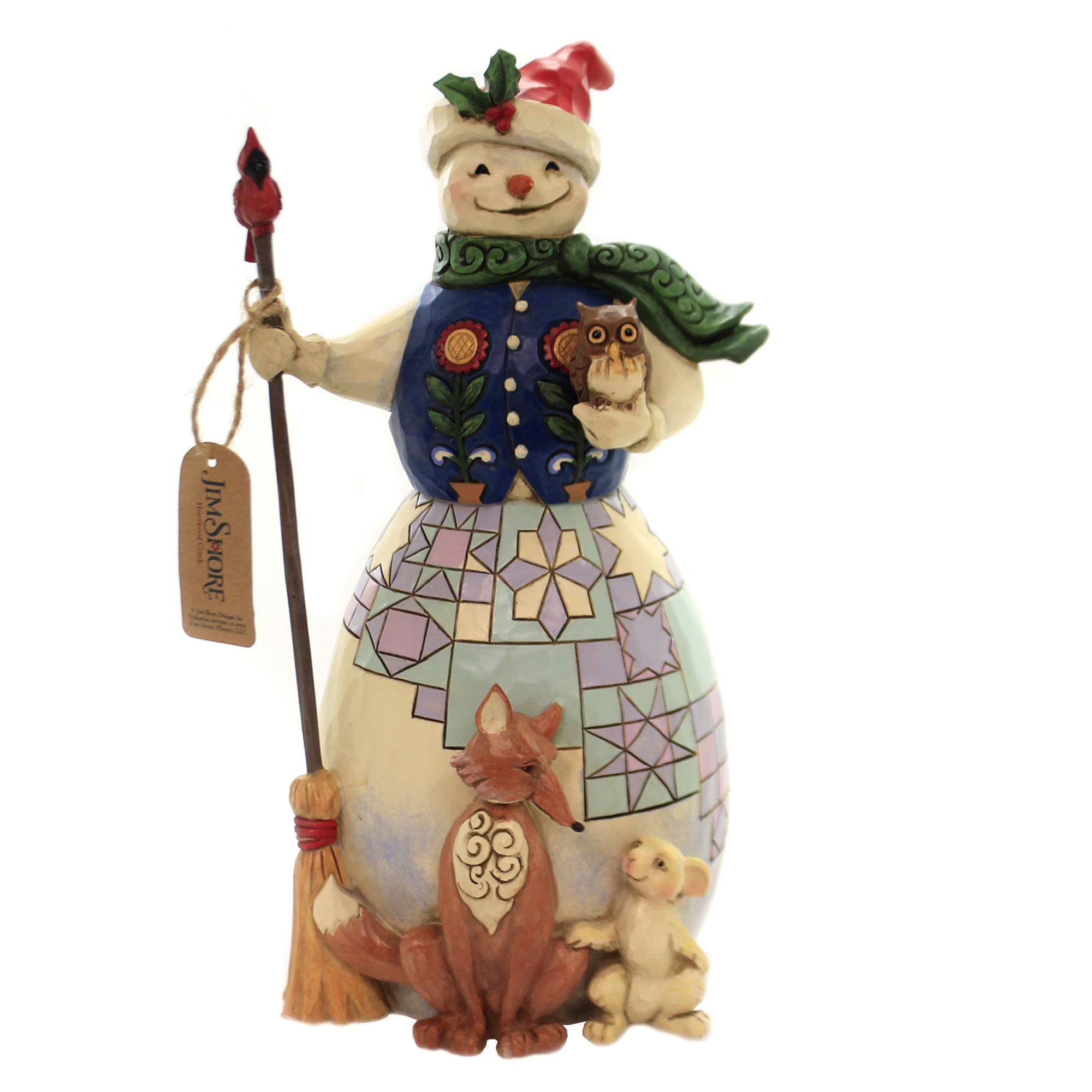 Statuette Bonhomme de Neige Enesco Jim Shore 6005248 Déco Noël Animaux de la Forêt