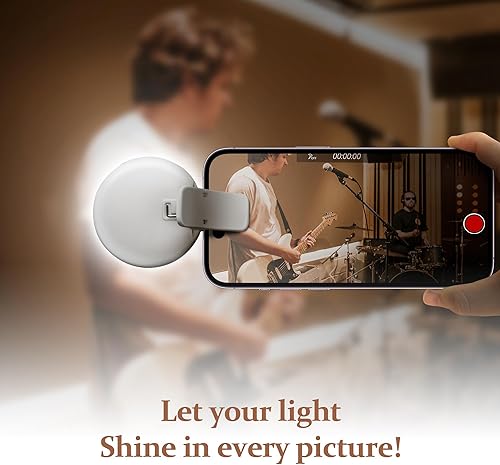 Miniatura 6 de Paquete de 2 luces para selfie para teléfono, mini luz de brillo ajustable con 3 modos de iluminación3 niveles de brillo, 2-3 horas, anillo de luz