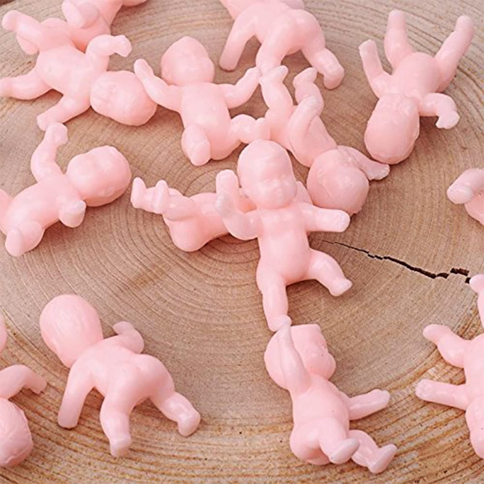 XINHUIDALSQ 1.2" King Cake Babies Mini Plastic Babies for Baby Shower Ice Cube Game/Party Favor King Cake/Party Pet King Cake/King Cake Baby/King Cake Baby/Plastic Baby (White)
