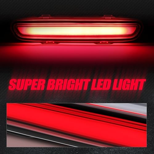 Miniatura 4 de Auto Dynasty Barra LED 3D Tercera Lente Roja 3 Tercera Luz de Freno Trasera Luz de Freno Trasera Lámpara de Parada Central Compatible con Cargador