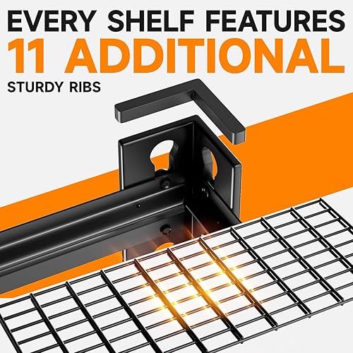 Miniatura 4 de Estantes de almacenamiento de garaje de 4 niveles, 40 pulgadas de ancho x 20 pulgadas de profundidad x 60 pulgadas de alto, estantes de garaje de