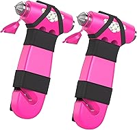 Vista 10 de 2 piezas para romper ventanas de automóvil, rompecristales, cortador de cinturón de seguridad, martillo de seguridad 2 en 1 para automóvil