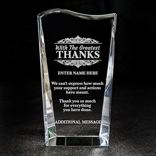 Miniatura 24 de Premio de agradecimiento personalizado grabado con láser, diseño grabado con láser, agradecimiento, añade tu propio texto, incluye caja de regalo