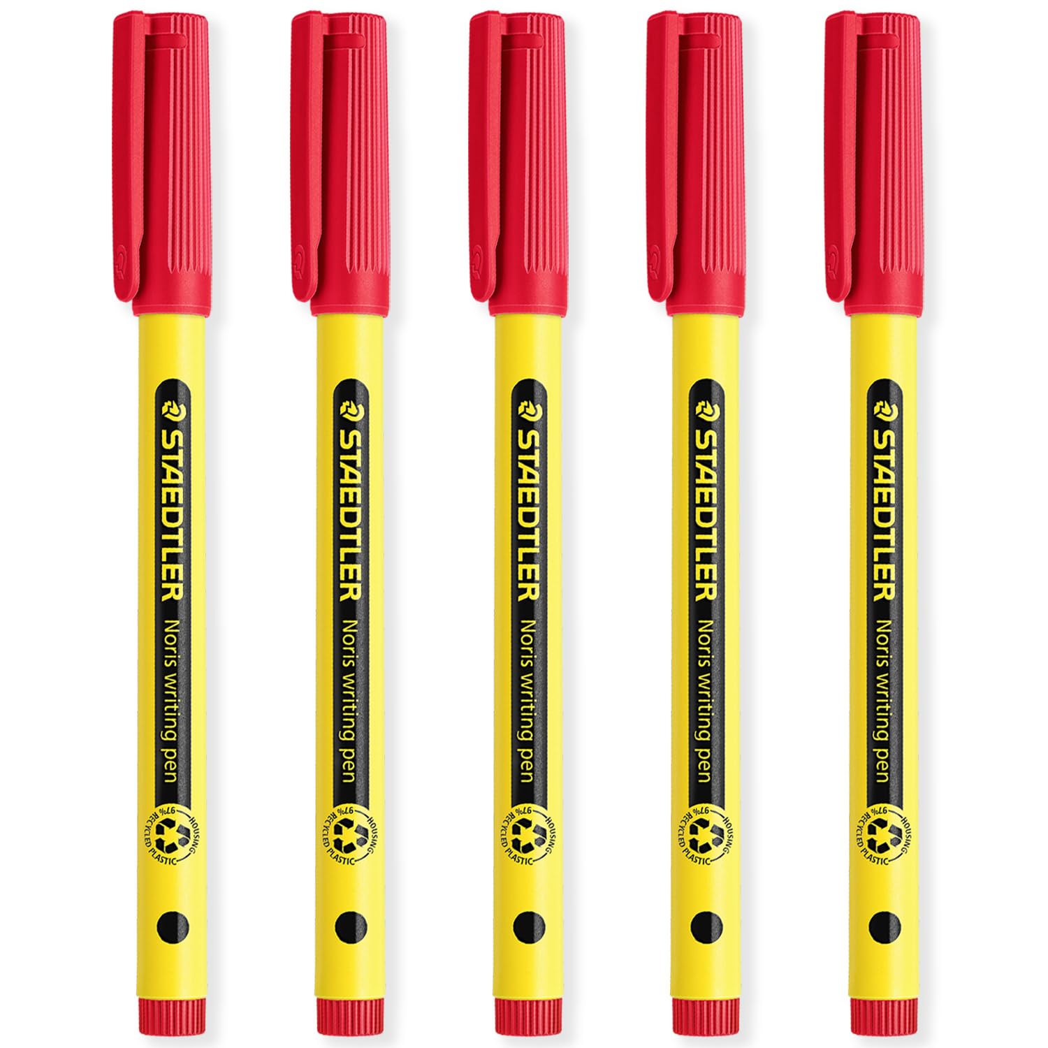 STAEDTLER 307 Noris Writing Pen - Handwriting Pens - 0.6mm Line Width - Ideal for School Work, Office, etc (Red)
