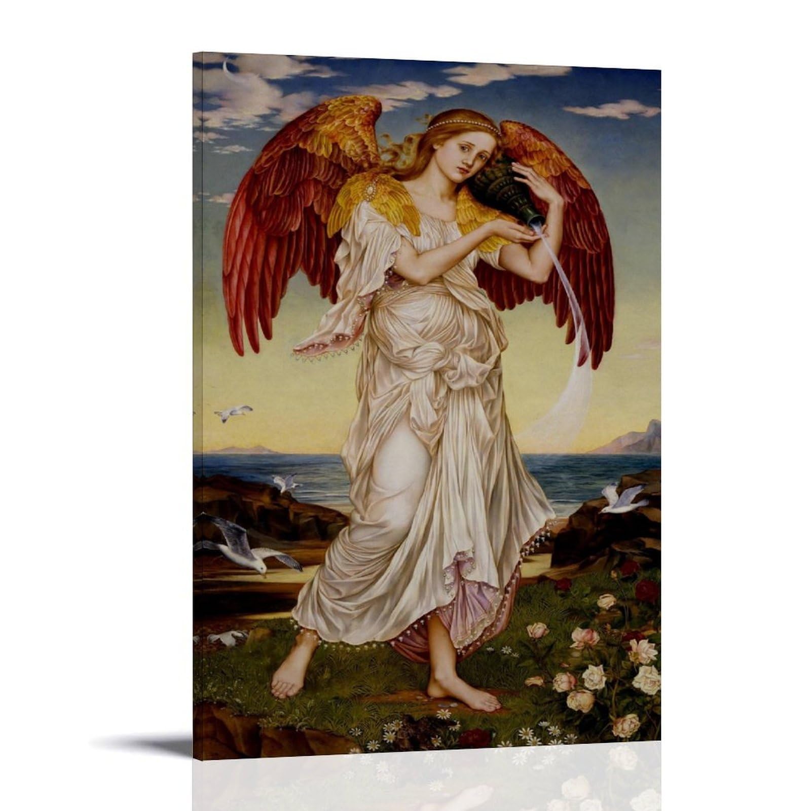 Angel Painting by Evelyn De Morgan Póster Moderno Cuadro Decorativo Cuadro Lienzo Cuadro Cuadro Cuadro para Salón Dormitorio Moderno Mural para Habitación Familiar, Impresiones de 24 x 36 Pulgadas (60