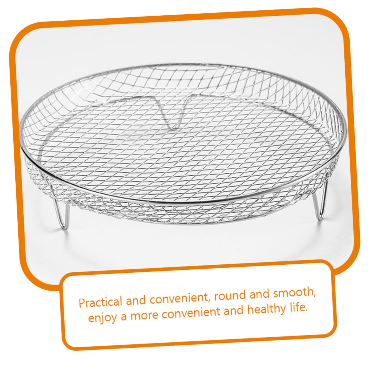 Hohopeti Accessori per Friggitrice ad Aria in Acciaio Inossidabile 3 Strati, Resistente alle Alte Temperature, Griglia Rotonda per Uso in Cucina