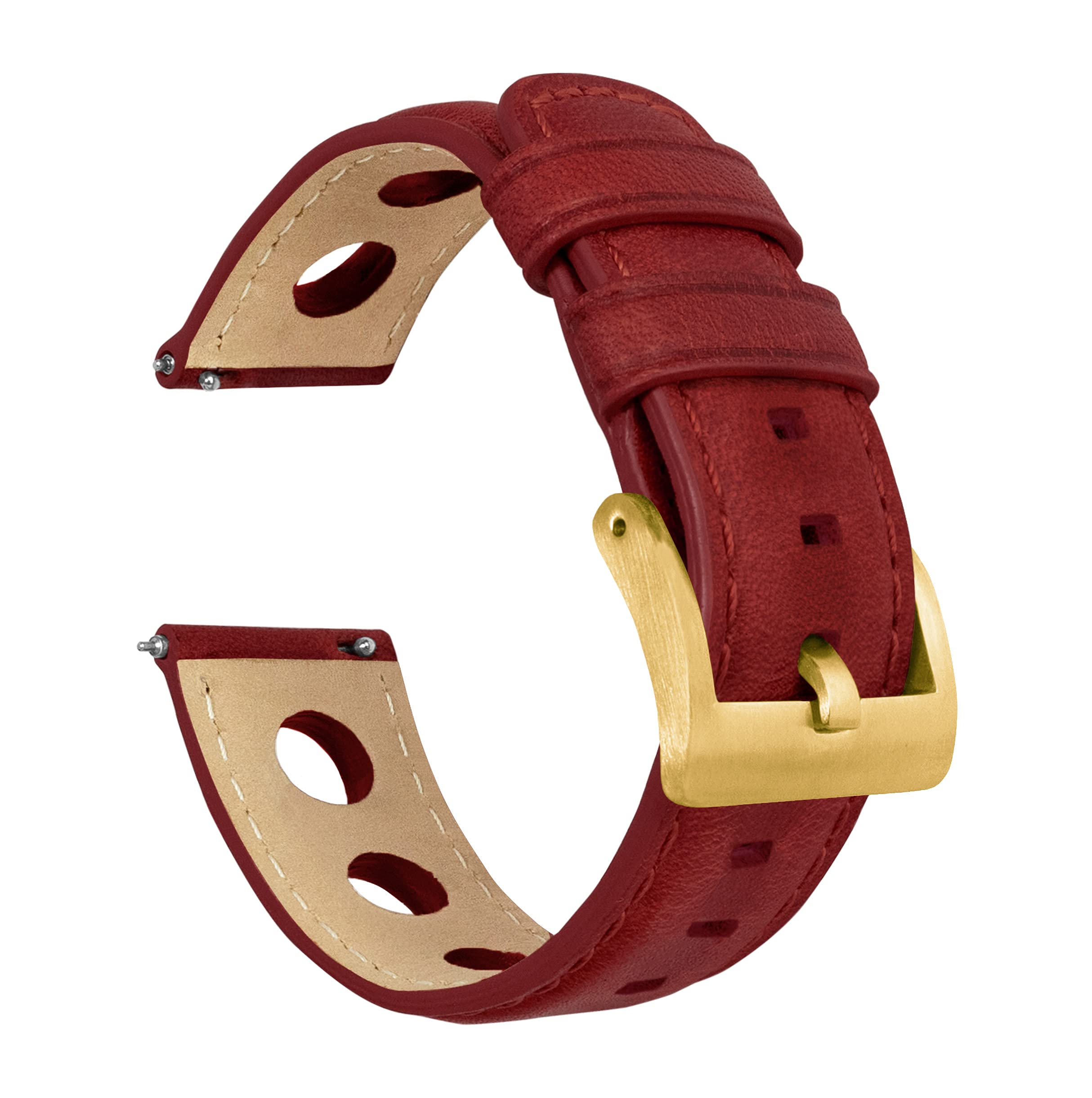 Barton Racing &amp; Rally Horween Leather Straps with Integrated Quick Release Spring Bars - Watch Bands