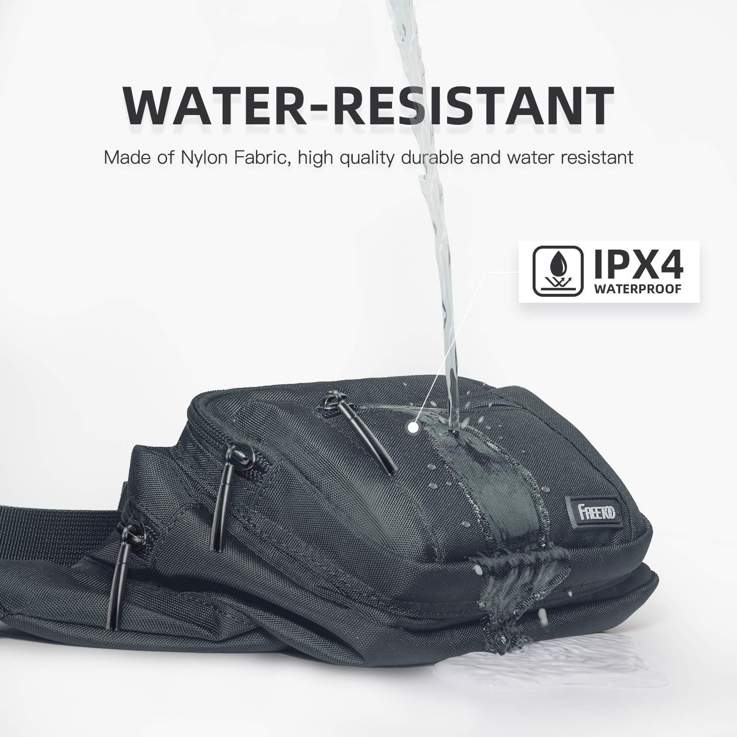 FREETOO Marsupio con 5 Tasche Marsupio Bum Bag cintura regolabile singola spalla, Colore Verde Scuro