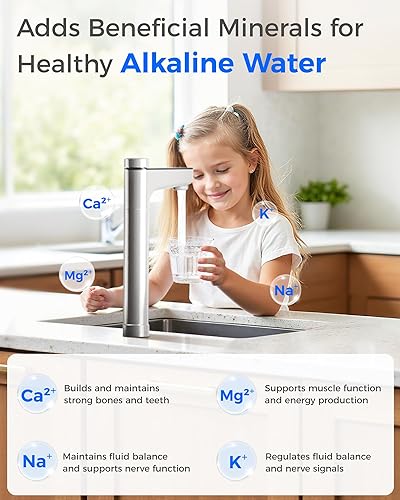 Miniatura 5 de Waterdrop Sistema de ósmosis inversa de pH mineral alcalino X12, certificado NSF/ANSI 42 y 58 y 372, filtro de agua RO de 1200 GPD, sistema