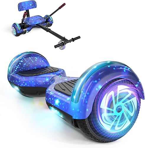 Miniatura 10 de SISIGAD Scooters for Kids Ages 7-12, with Built-in Bluetooth Speaker and 6.5" Colorful Lights Wheels, Safety Certified Self Balancing Scooter Negro