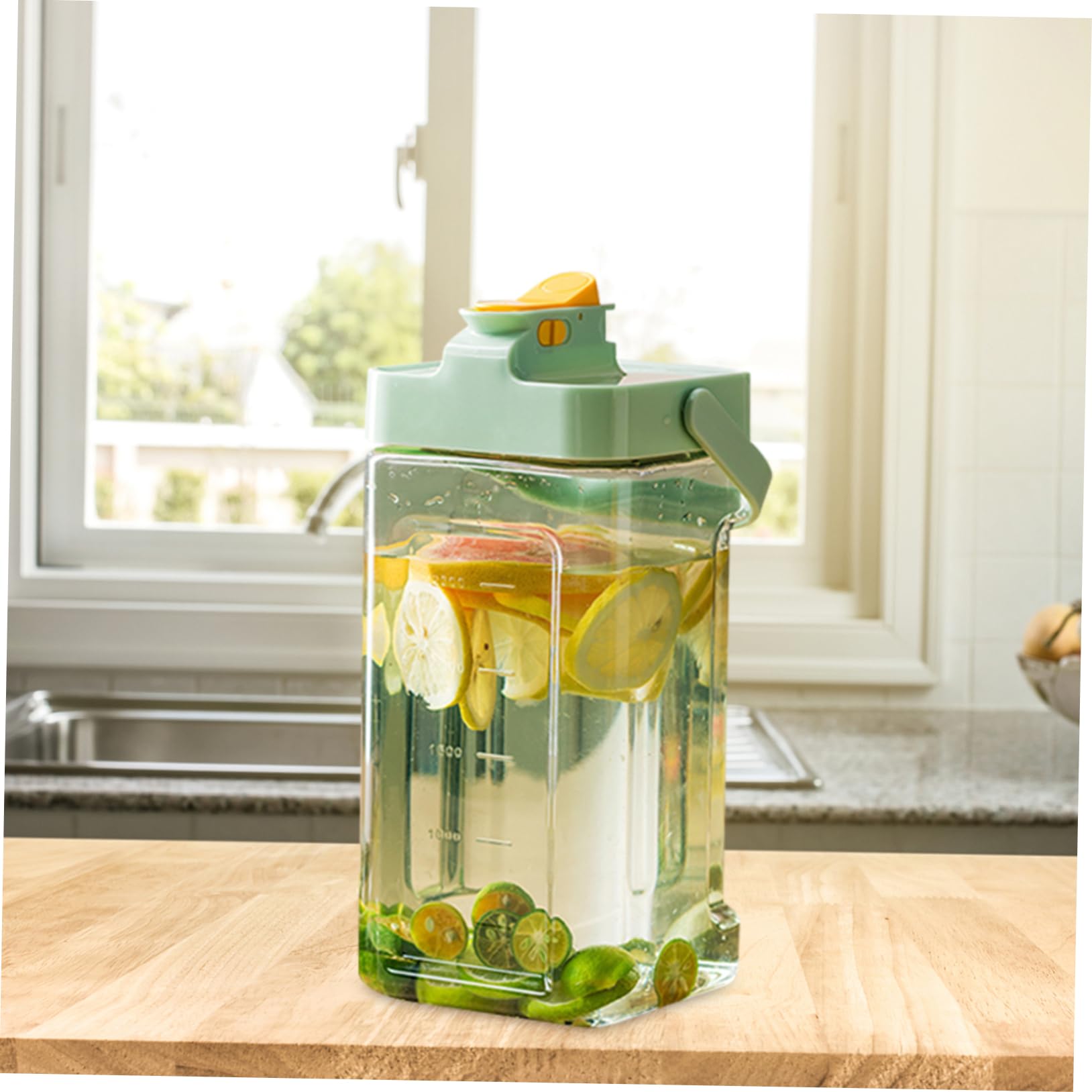 Hemobllo Reusable Beverage Dispenser with Spigot Capacity Drink Container for Fridge for Milk Juice and Tea Material for Home and Parties Light