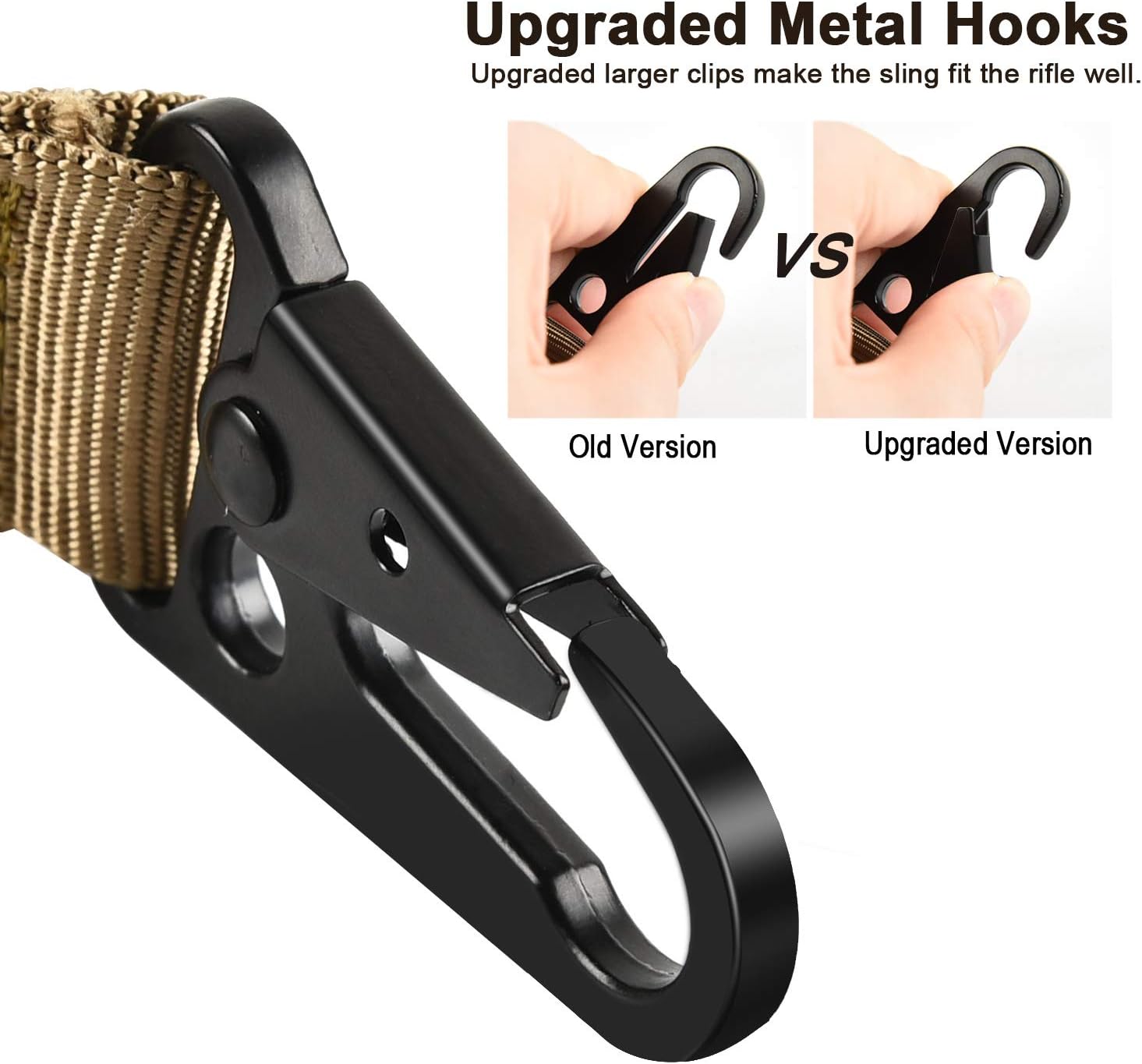 CVLIFE 2 Point Rifle Sling with Metal Hook Adjustable Traditional Gun Sling Black and Sand : Sports & Outdoors