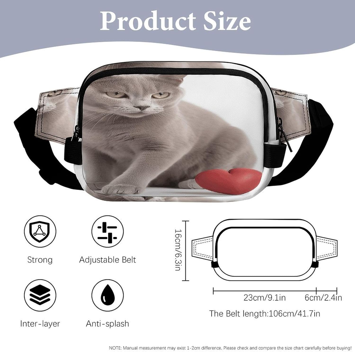 Cat Playing with Toys Belt Bag Sling Bags Waist Pack image 2