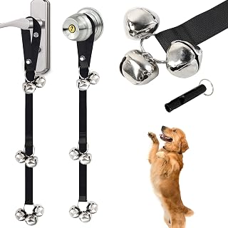 Fosiweelo 2-Pack Dog Doorbells for Potty Training - Adjustable 7 Oversized 1.4" Loud Bells, Puppy House Training Kit