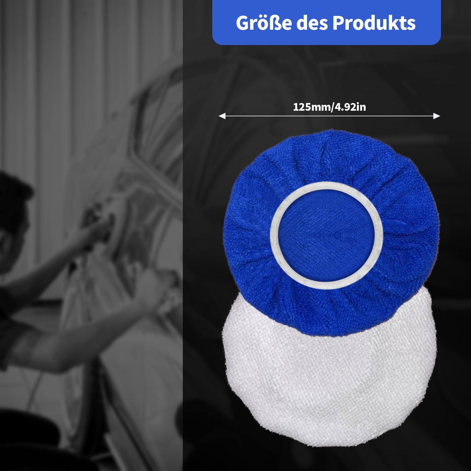 6 almohadillas de pulido de 125 mm, accesorio de pulido compatible con lijadora orbital Bosch, microfibra suave, almohadillas de pulido para lijadora orbital para el cuidado de la pintura del coche
