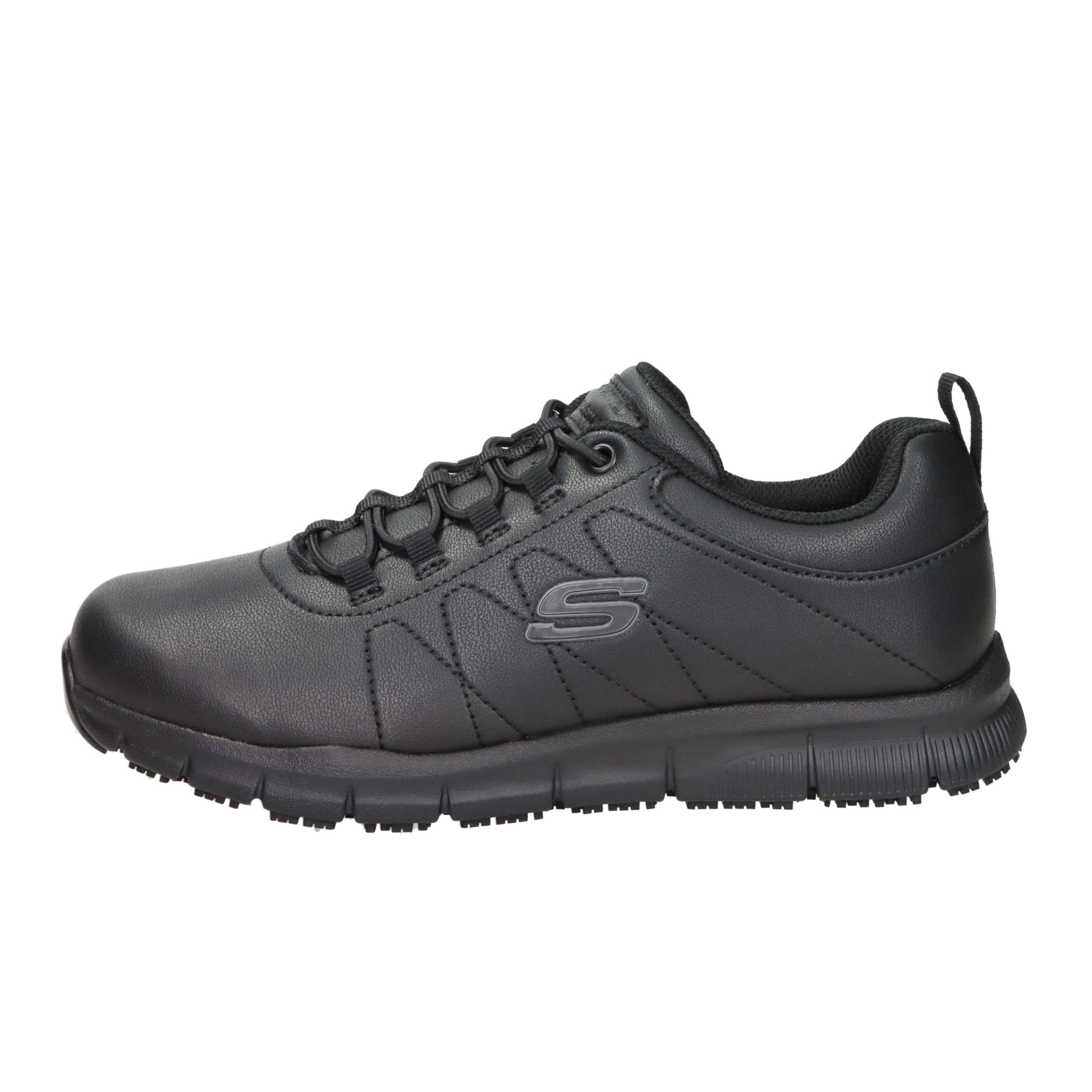 Skechers Nampabeja Workwear Slip Resistant Athletic Trainers, Black, Size 4, Women