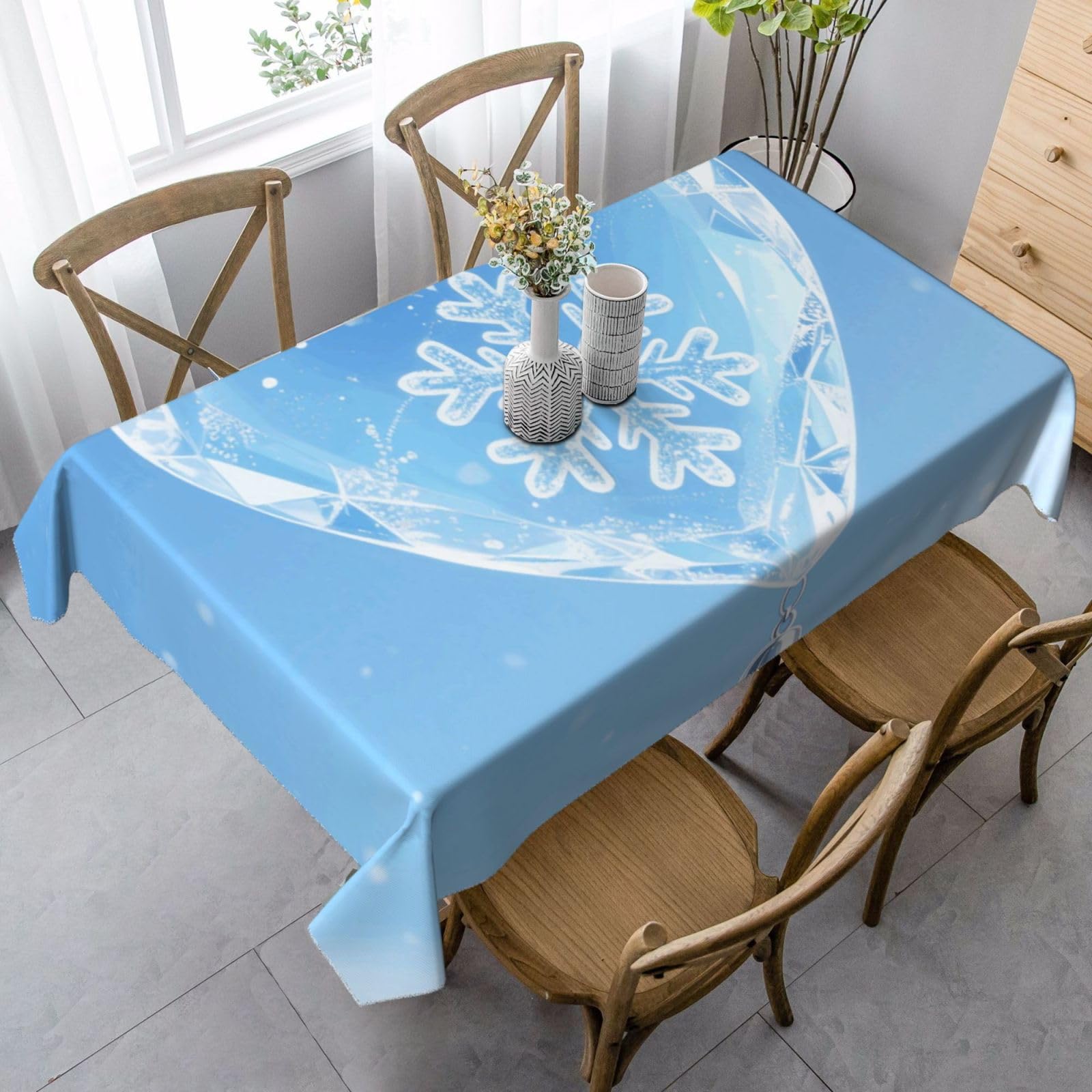Winter Hearts Rectangle Tablecloth 35x55 Inch, Washable Reusable Farmhouse Table Cloths Wrinkle Free And Spillproof Kitchen Dinning Table Cover For Party Wedding Picnic Home Decor Tablecloths