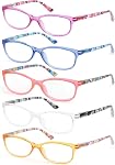 HEEYYOK 2.00 lecture de lunettes femmes Colorful lecteurs pour les femmes printemps Charnière dames trichers lecture lunettes léger Cateye 5pack