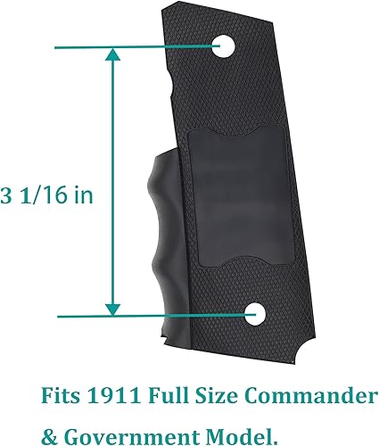 Miniatura 2 de 1911 Grips - Funda para guantes de goma para 1911 de tamaño completo Commander y modelo de gobierno, color negro (paquete de 2)