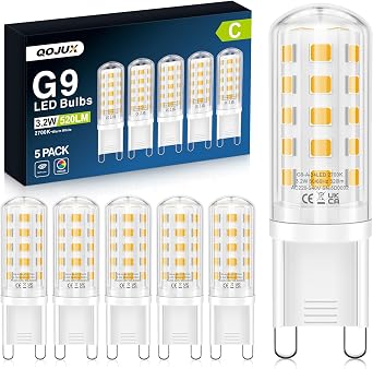 3.2W G9 Led Bulbs Warm White, Energy Class C, 34 LEDs 520LM G9 Bulbs 5 Pack [Energy Class C]