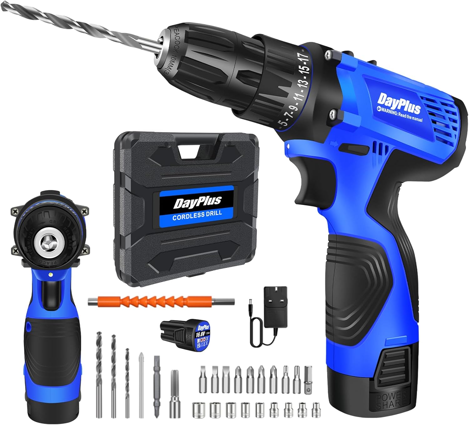 Cordless Drill Driver with 1300mAh Battery, Electric Screwdriver Impact