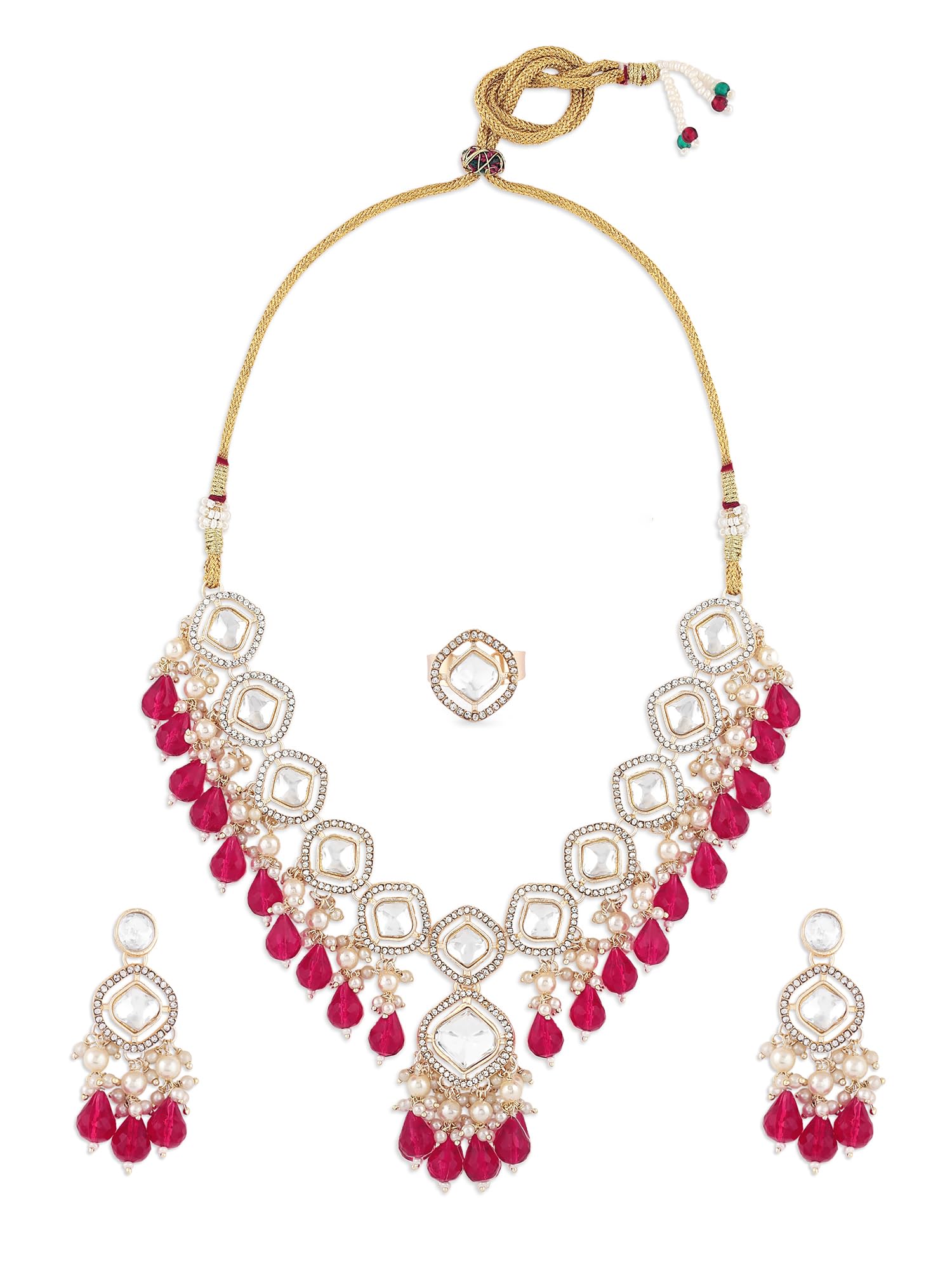 See full amazon price history chart for ZAVERI PEARLS Pink Bead Dazzling Stones Embellished Choker Necklace Earring & Ring Set For Women-ZPFK17793 ZAVERI PEARLS Pink Bead Dazzling Stones Embellished Choker Necklace Earring & Ring Set For Women-ZPFK17793 (B0CZXWR7NR) Amazon Price History, Amazon Price Tracker
